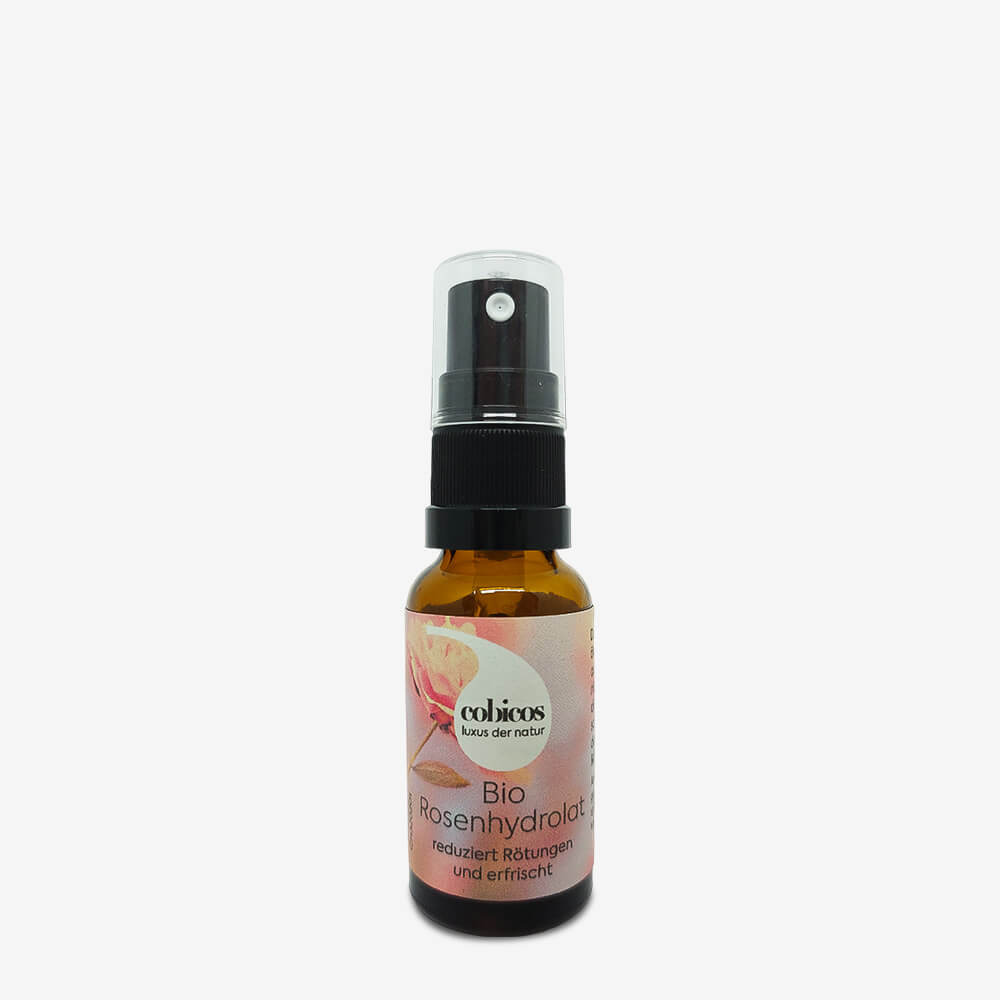 cobicos Rosenhydrolat Spray 20 ml  ideale Pflege für Rosacea-Haut.