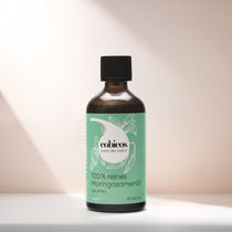 cobicos reines Moringasamenöl aus Afrika in 100 ml Glasflasche mit Sicherheitsverschluss. Für Veganer geeignet