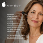 KI-generierte Darstellung einer Frau um die 50, die klares Gesichtsserum mit einer Pipette auf ihre Wange aufträgt.