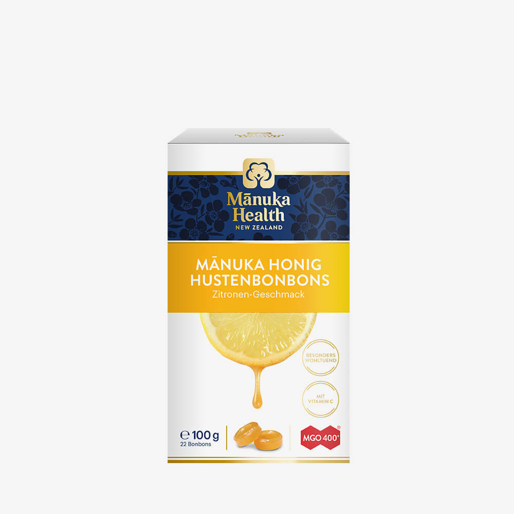 Manuka Health Hustenbonbons mit Zitrone Geschmack MGO400, Inhalt 22 Bonbons